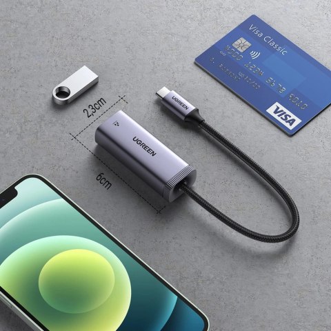 Ugreen zewnętrzna karta sieciowa USB Typ C - RJ45 1Gbps (1000Mbps) szary (40322 CM483) Ugreen zewnętrzna karta sieciowa USB Typ C - RJ45 1Gbps (1000Mbps) szary (40322 CM483)
