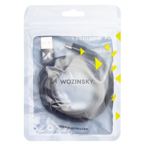 Wozinsky kabel USB - USB Typ C 2,4A 1m czarny (WUC-C1B) Wozinsky kabel USB - USB Typ C 2,4A 1m czarny (WUC-C1B)