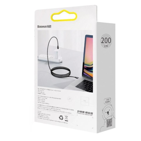 Kabel Baseus CATYS-C01 USB-C - USB-C PD QC FCP 100W 5A 480Mb/s 2m - czarny