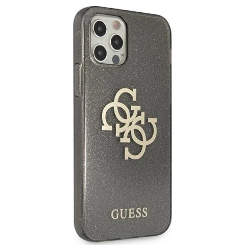 Etui Guess Glitter 4G Big Logo na iPhone 12 Pro Max - czarne
