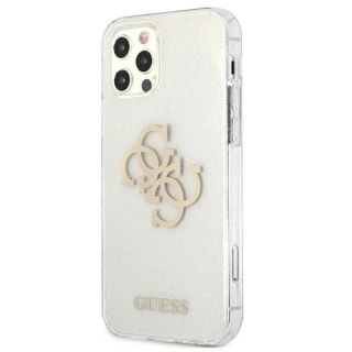 Etui Guess Glitter 4G Big Logo na iPhone 12 Pro Max - przezroczyste