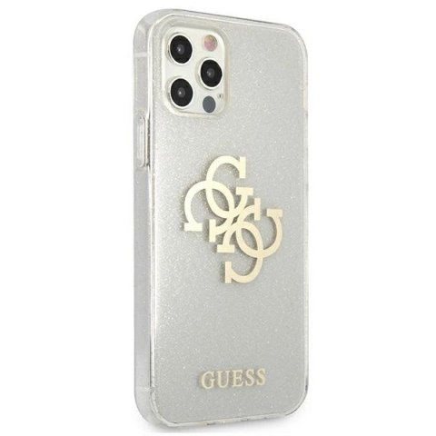 Etui Guess Glitter 4G Big Logo na iPhone 12 Pro Max - przezroczyste