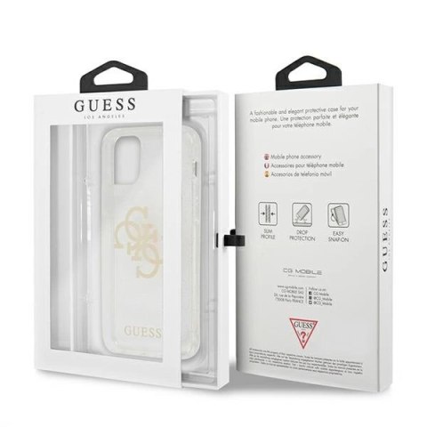 Etui Guess Glitter 4G Big Logo na iPhone 12 Pro Max - przezroczyste