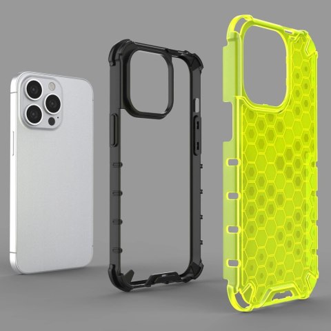 Honeycomb etui pancerny pokrowiec z żelową ramką iPhone 13 Pro czarny