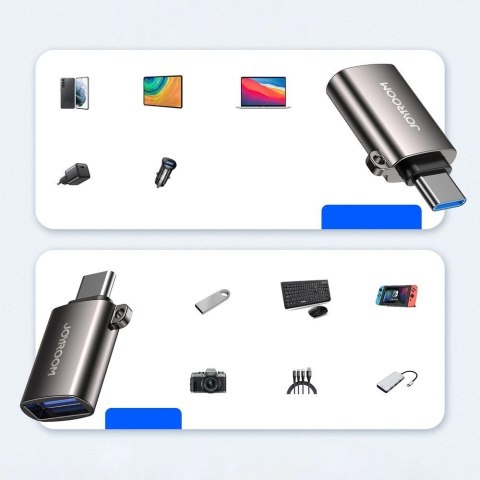 Joyroom adapter przejściówka USB-A 3.2 Gen 1 (żeńskie) - USB-C (męskie) czarny (S-H151 Black)