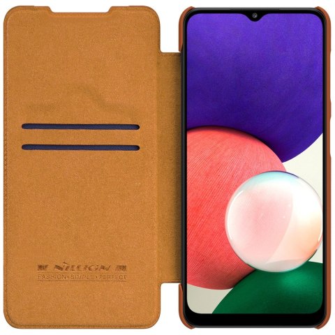 Nillkin Qin skórzana kabura etui Samsung Galaxy A22 4G brązowy Nillkin Qin skórzana kabura etui Samsung Galaxy A22 4G brązowy