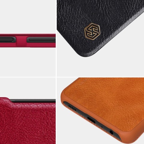 Nillkin Qin skórzana kabura etui Samsung Galaxy A22 4G brązowy Nillkin Qin skórzana kabura etui Samsung Galaxy A22 4G brązowy