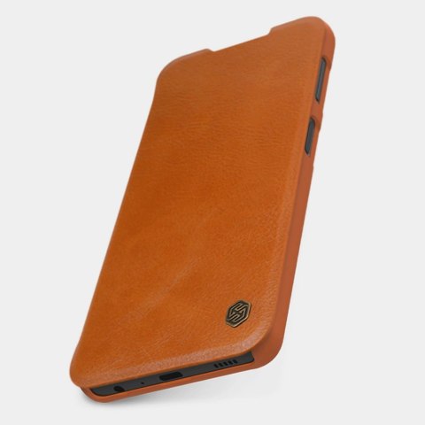 Nillkin Qin skórzana kabura etui Samsung Galaxy A22 4G brązowy Nillkin Qin skórzana kabura etui Samsung Galaxy A22 4G brązowy