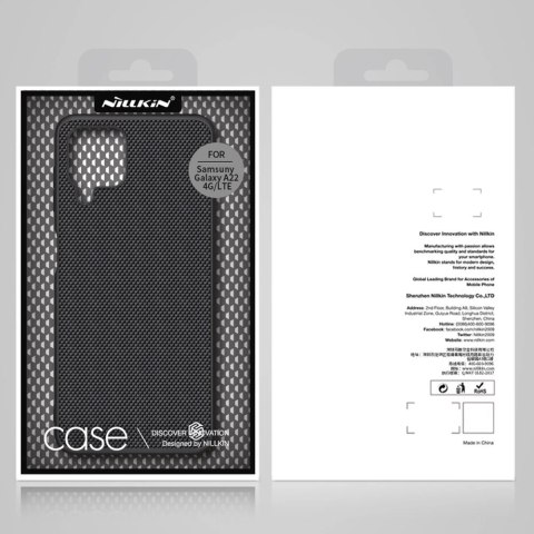 Nillkin Textured Case wytrzymałe wzmocnione etui z żelową ramką i nylonem na tyle Samsung Galaxy A22 4G czarny Nillkin Textured Case wytrzymałe wzmocnione etui z żelową ramką i nylonem na tyle Samsung Galaxy A22 4G czarny