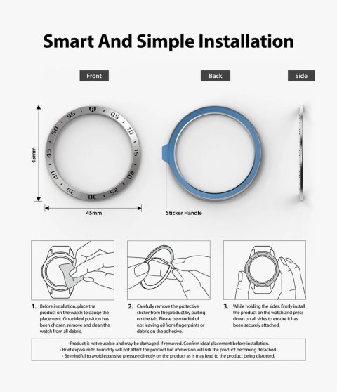 Ringke Bezel Styling etui ramka koperta pierścień Samsung Galaxy Watch 3 45mm czarny (GW3-45-62) Ringke Bezel Styling etui ramka koperta pierścień Samsung Galaxy Watch 3 45mm czarny (GW3-45-62)