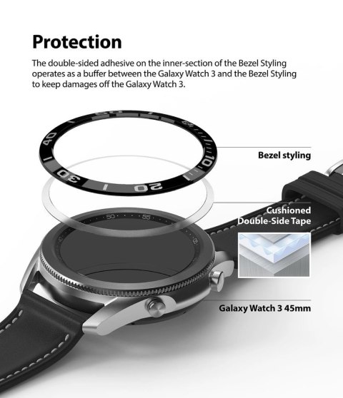 Ringke Bezel Styling etui ramka koperta pierścień Samsung Galaxy Watch 3 45mm czarny (GW3-45-62) Ringke Bezel Styling etui ramka koperta pierścień Samsung Galaxy Watch 3 45mm czarny (GW3-45-62)