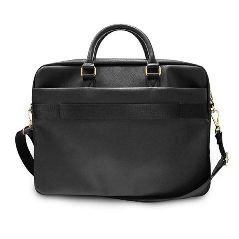 Torba Guess Saffiano Script na laptopa 16" - czarna Torba Guess Saffiano Script na laptopa 16" - czarna