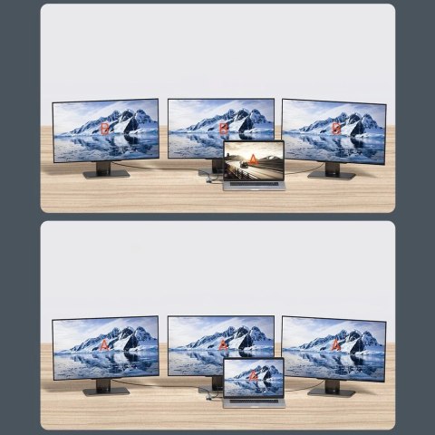 Baseus Metal Gleam 11w1 wielofunkcyjny HUB USB Typ C - 3x USB 3.2 Gen 1 5Gbps / USB Typ C PD 100W / 3,5 mm mini jack AUX / VGA F Baseus Metal Gleam 11w1 wielofunkcyjny HUB USB Typ C - 3x USB 3.2 Gen 1 5Gbps / USB Typ C PD 100W / 3,5 mm mini jack AUX / VGA F