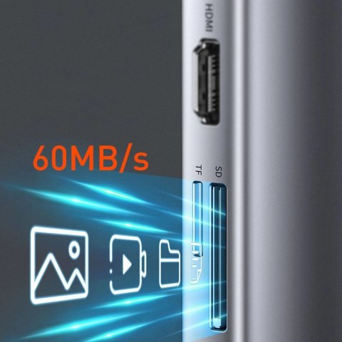 Baseus Metal Gleam 11w1 wielofunkcyjny HUB USB Typ C - 3x USB 3.2 Gen 1 5Gbps / USB Typ C PD 100W / 3,5 mm mini jack AUX / VGA F Baseus Metal Gleam 11w1 wielofunkcyjny HUB USB Typ C - 3x USB 3.2 Gen 1 5Gbps / USB Typ C PD 100W / 3,5 mm mini jack AUX / VGA F