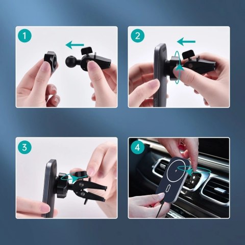 Choetech samochodowy uchwyt magnetyczny indukcyjna ładowarka Qi 15W (kompatybilna z MagSafe) czarny (T200-F) Choetech samochodowy uchwyt magnetyczny indukcyjna ładowarka Qi 15W (kompatybilna z MagSafe) czarny (T200-F)