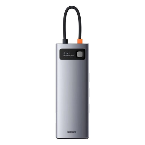 HUB Baseus Metal Gleam 9w1 USB-C - 3x USB 3.2 Gen 1 / USB-C PD 100W / VGA / HDMI / czytnik kart TF, SD / RJ45 - szary (CAHUB-CU0 HUB Baseus Metal Gleam 9w1 USB-C - 3x USB 3.2 Gen 1 / USB-C PD 100W / VGA / HDMI / czytnik kart TF, SD / RJ45 - szary (CAHUB-CU0