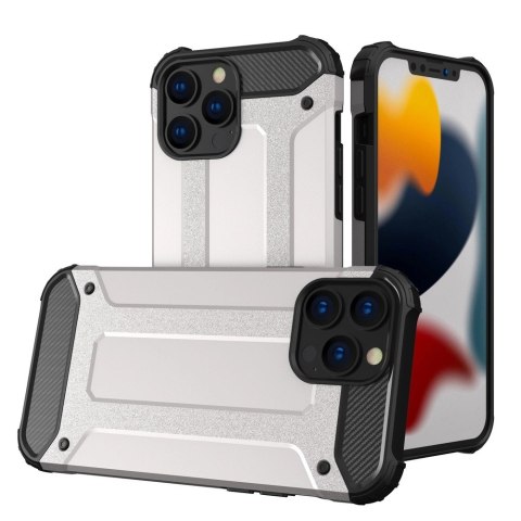 Hybrid Armor pancerne hybrydowe etui pokrowiec iPhone 13 Pro Max srebrny Hybrid Armor pancerne hybrydowe etui pokrowiec iPhone 13 Pro Max srebrny