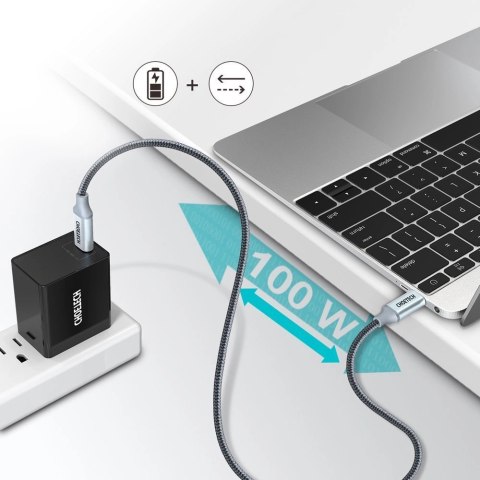 Kabel Choetech XCC-1002-GY USB-C - USB-C PD QC 100W 5A 480Mb/s 1,8m - szary Kabel Choetech XCC-1002-GY USB-C - USB-C PD QC 100W 5A 480Mb/s 1,8m - szary