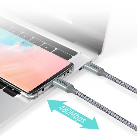 Kabel Choetech XCC-1002-GY USB-C - USB-C PD QC 100W 5A 480Mb/s 1,8m - szary Kabel Choetech XCC-1002-GY USB-C - USB-C PD QC 100W 5A 480Mb/s 1,8m - szary