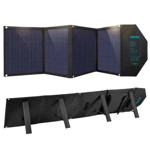 Ładowarka Choetech SC007 solarna duża rozkładana 80W DC / USB-C / 2x USB-A PD, QC - czarna Ładowarka Choetech SC007 solarna duża rozkładana 80W DC / USB-C / 2x USB-A PD, QC - czarna