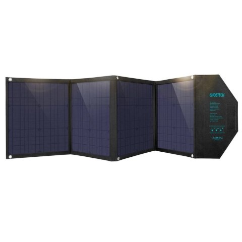 Ładowarka Choetech SC007 solarna duża rozkładana 80W DC / USB-C / 2x USB-A PD, QC - czarna Ładowarka Choetech SC007 solarna duża rozkładana 80W DC / USB-C / 2x USB-A PD, QC - czarna