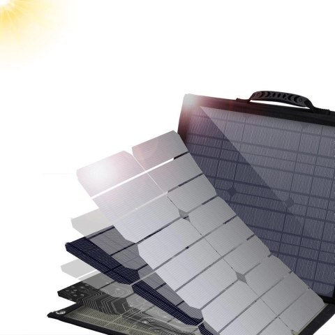 Ładowarka Choetech SC007 solarna duża rozkładana 80W DC / USB-C / 2x USB-A PD, QC - czarna Ładowarka Choetech SC007 solarna duża rozkładana 80W DC / USB-C / 2x USB-A PD, QC - czarna