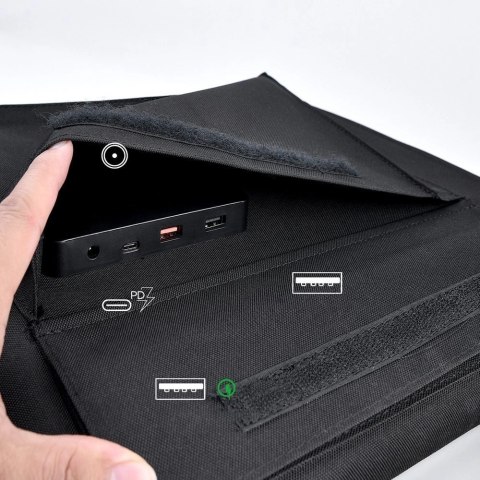 Ładowarka Choetech SC007 solarna duża rozkładana 80W DC / USB-C / 2x USB-A PD, QC - czarna Ładowarka Choetech SC007 solarna duża rozkładana 80W DC / USB-C / 2x USB-A PD, QC - czarna