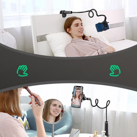 Ugreen uniwersalny uchwyt stojak podstawka na telefon tablet (do 12cm szerokości) statyw lazy holder z elastycznym ramieniem bia Ugreen uniwersalny uchwyt stojak podstawka na telefon tablet (do 12cm szerokości) statyw lazy holder z elastycznym ramieniem bia