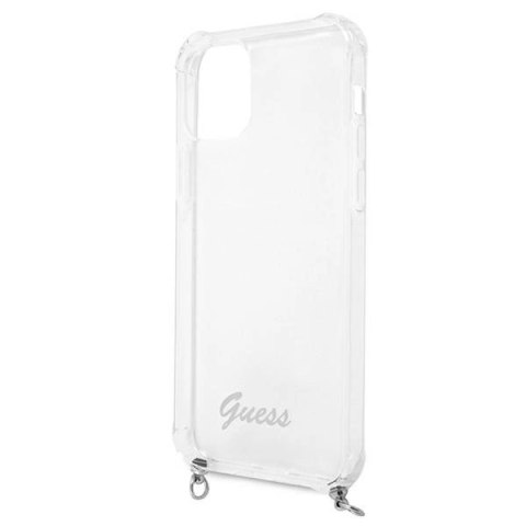 Etui Guess 4G Silver Chain na iPhone 12 / iPhone 12 Pro - przezroczyste