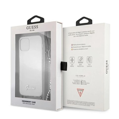 Etui Guess 4G Silver Chain na iPhone 12 / iPhone 12 Pro - przezroczyste