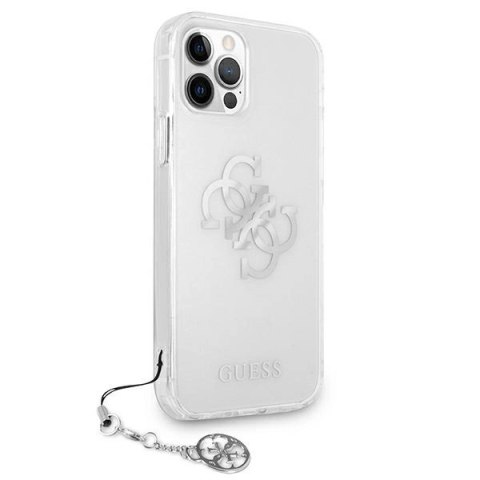 Etui Guess 4G Silver Charms Collection na iPhone 12 Pro Max - przezroczyste