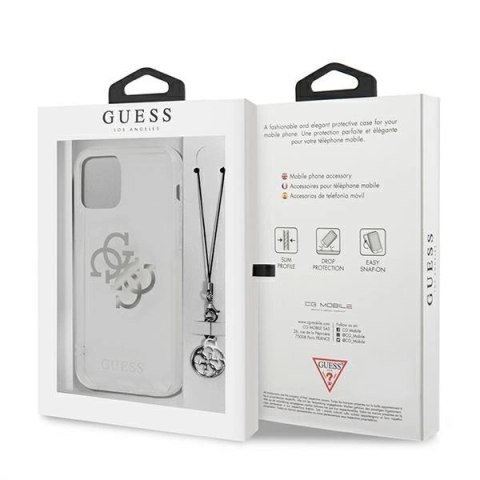 Etui Guess 4G Silver Charms Collection na iPhone 12 Pro Max - przezroczyste