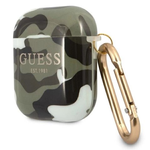 Etui Guess Camo Collection na AirPods 1/2 - zielone