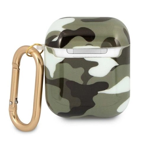 Etui Guess Camo Collection na AirPods 1/2 - zielone