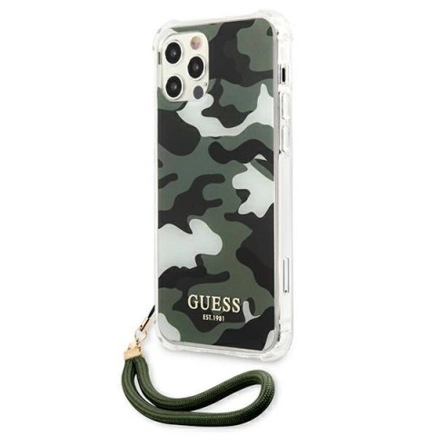 Etui Guess Camo Collection na iPhone 12 Pro Max - zielone