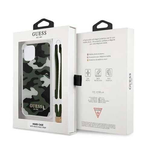 Etui Guess Camo Collection na iPhone 12 Pro Max - zielone