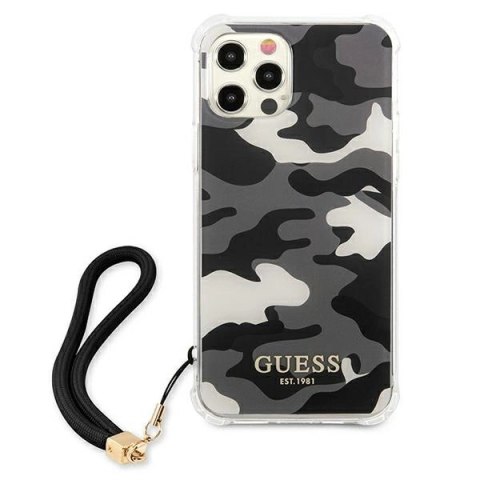 Etui Guess Camo Collection na iPhone 12 / iPhone 12 Pro - czarne