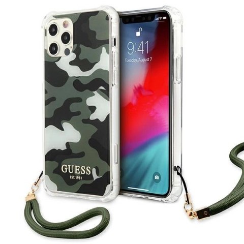 Etui Guess Camo Collection na iPhone 12 / iPhone 12 Pro - zielone