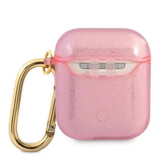 Etui Guess Glitter Collection na AirPods 1/2 - różowe