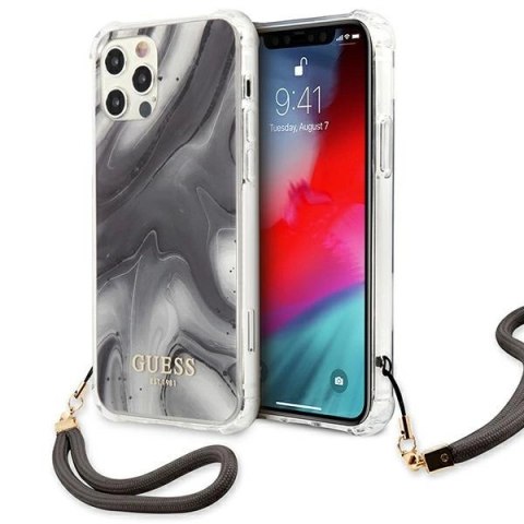 Etui Guess Marble Collection na iPhone 12 Pro Max - szare