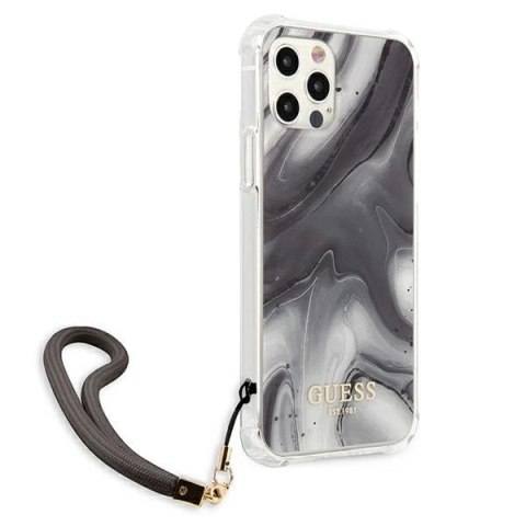 Etui Guess Marble Collection na iPhone 12 / iPhone 12 Pro - szare