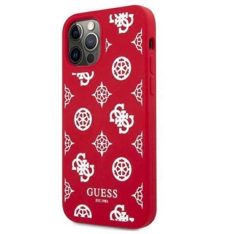 Etui Guess Peony Collection na iPhone 12 Pro Max - czerwone