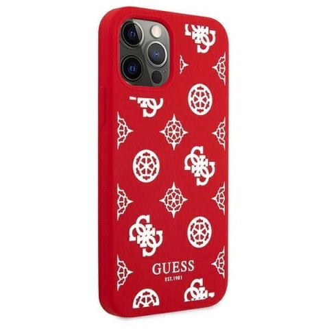 Etui Guess Peony Collection na iPhone 12 Pro Max - czerwone