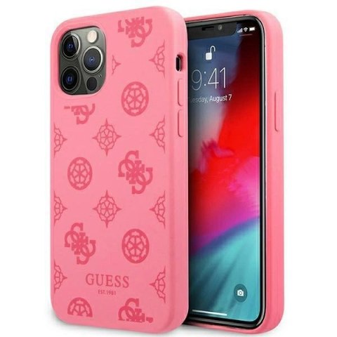 Etui Guess Peony Collection na iPhone 12 Pro Max - fuksjowe