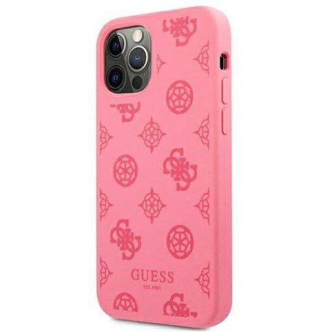 Etui Guess Peony Collection na iPhone 12 Pro Max - fuksjowe