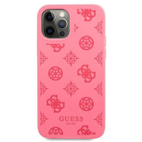 Etui Guess Peony Collection na iPhone 12 Pro Max - fuksjowe