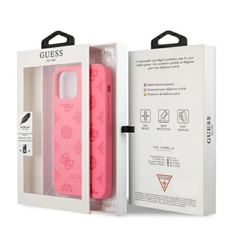 Etui Guess Peony Collection na iPhone 12 Pro Max - fuksjowe