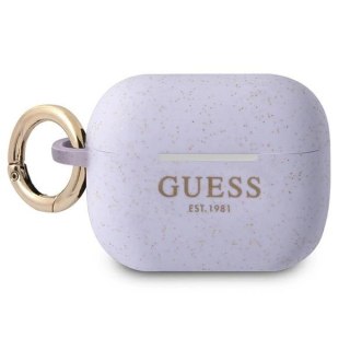 Etui Guess Silicone Glitter na AirPods Pro - purpurowe