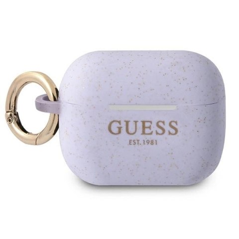 Etui Guess Silicone Glitter na AirPods Pro - purpurowe
