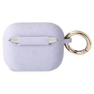 Etui Guess Silicone Glitter na AirPods Pro - purpurowe